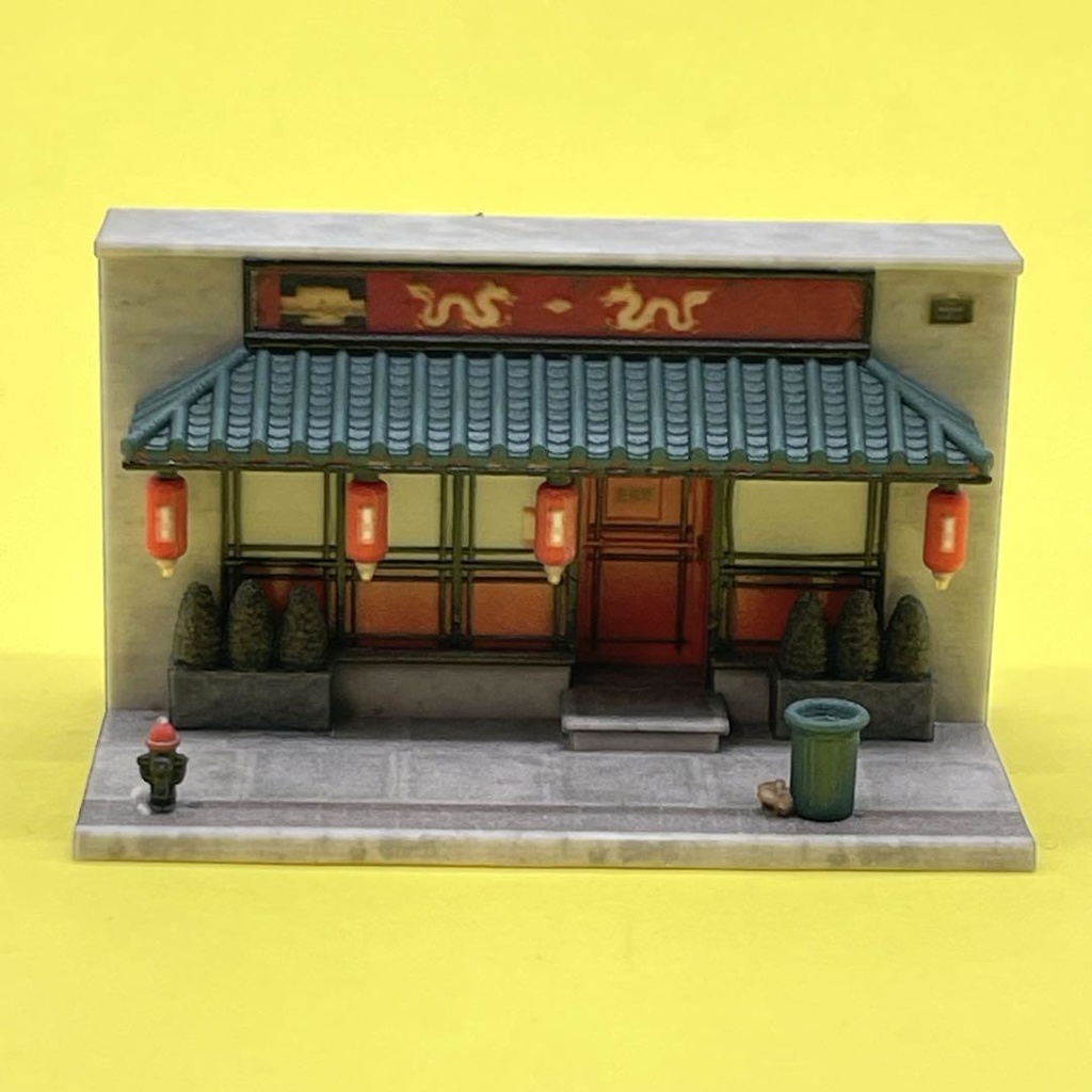 Nゲージ 1/150 中華料理店 ジオラマ レイアウト 住宅模型 ミニチュアイメージ 3D