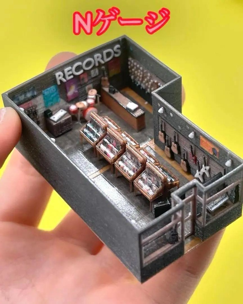 Nゲージ 1/150 レコードショップ ミニチュア ジオラマ ジオコレに 住宅模型 ストラクチャー 3D ドールハウス 3Dプリンター ミニチュアイメージ