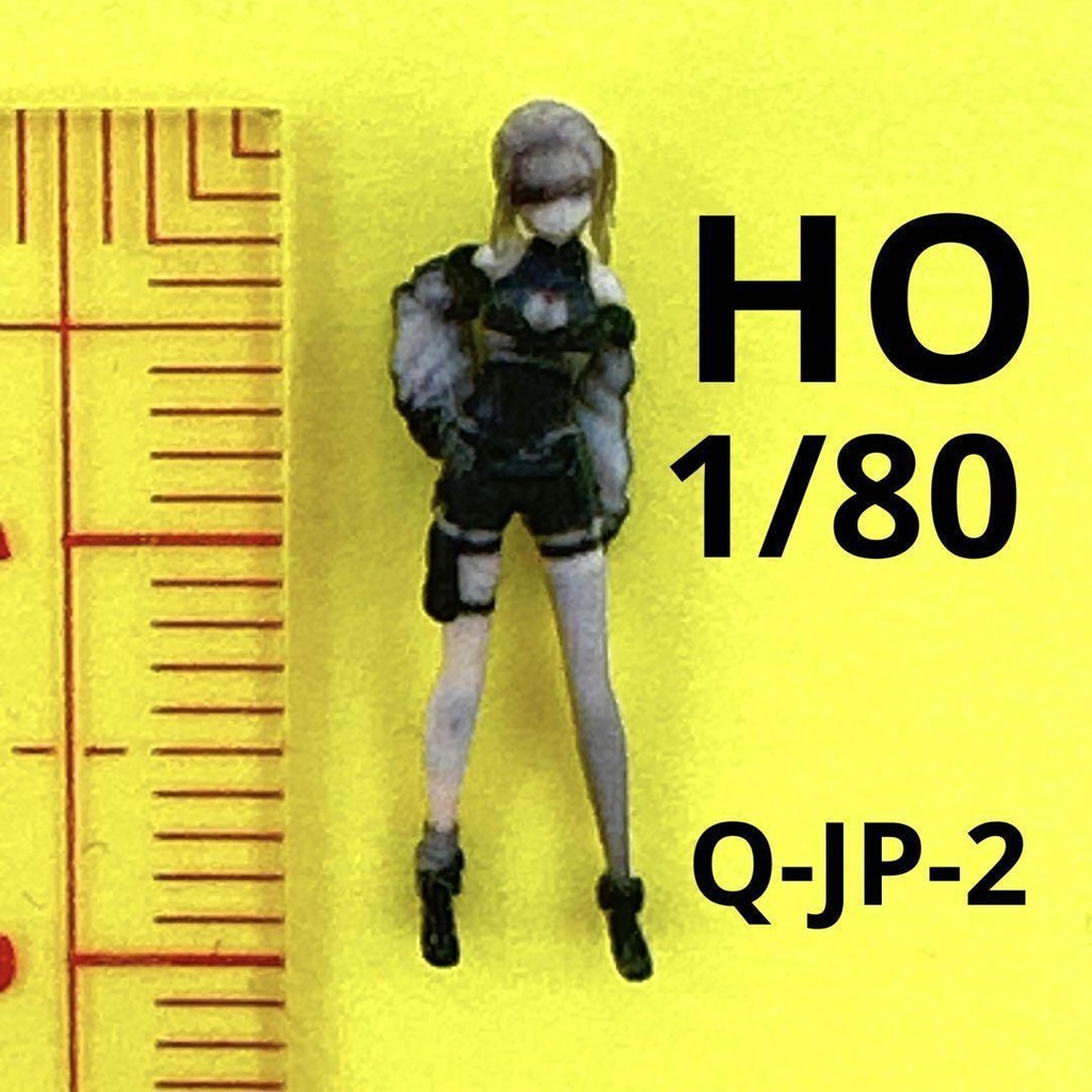 HOゲージ　1/80 Q-JP-2 フィギュア　リアルフィギュア　完成品　鉄道模型　ジオラマ　レイアウト　Vチャット　美少女フィギュア　ミニチュアイメージ　３D