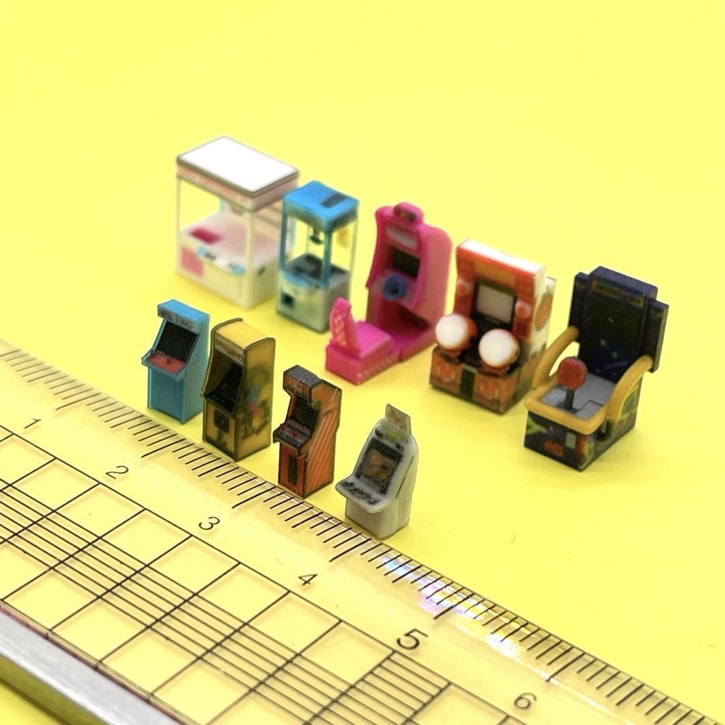 Nゲージ 1/150 鉄道模型 ゲーム機9台 ミニチュア ジオラマに レイアウトに 住宅模型 ゲームセンター ミニチュアイメージ ゲーム筐体