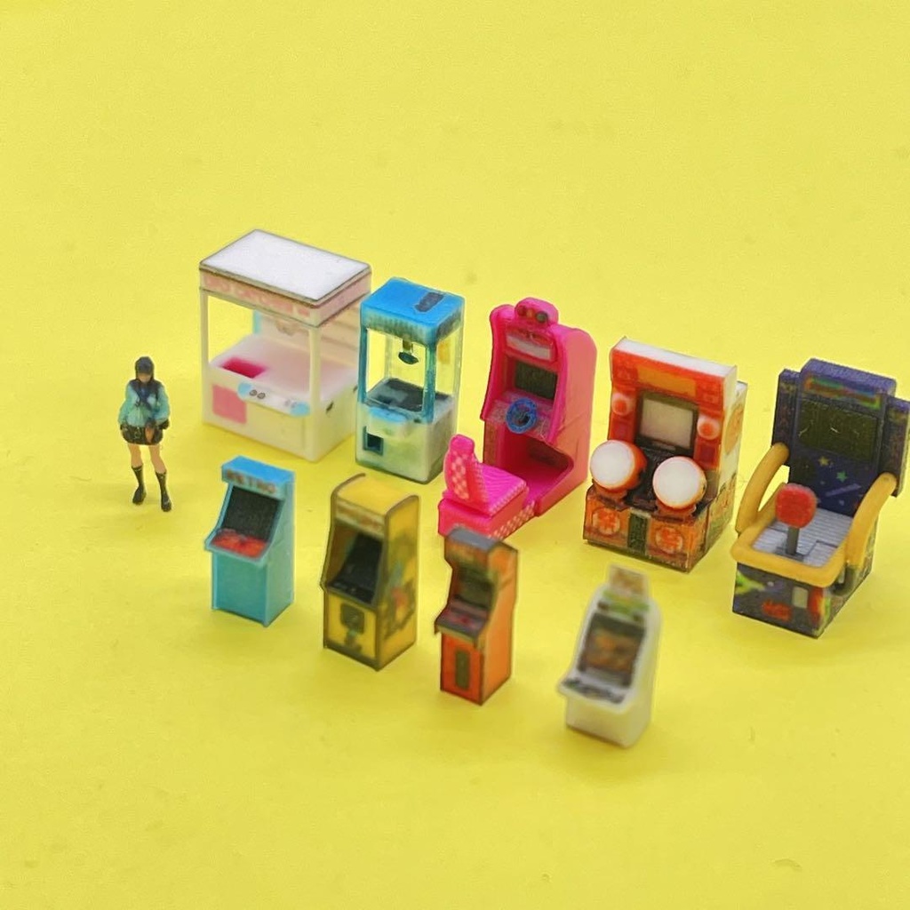 Nゲージ 1/150 鉄道模型 ゲーム機9台 ミニチュア ジオラマに レイアウトに 住宅模型 ゲームセンター ミニチュアイメージ ゲーム筐体