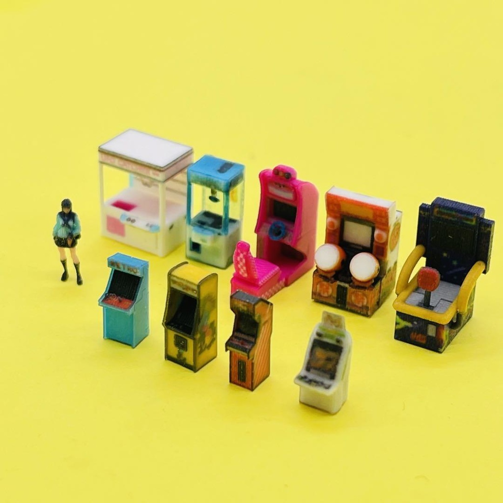 Nゲージ 1/150 鉄道模型 ゲーム機9台 ミニチュア ジオラマに レイアウトに 住宅模型 ゲームセンター ミニチュアイメージ ゲーム筐体