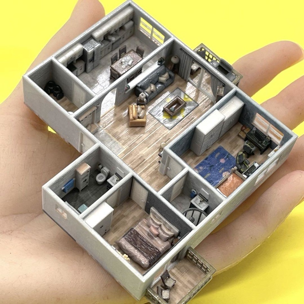 Nゲージ　住宅模型　マンション　住宅　家　ドールハウス　完成品　ミニチュア　ミニチュアイメージ
