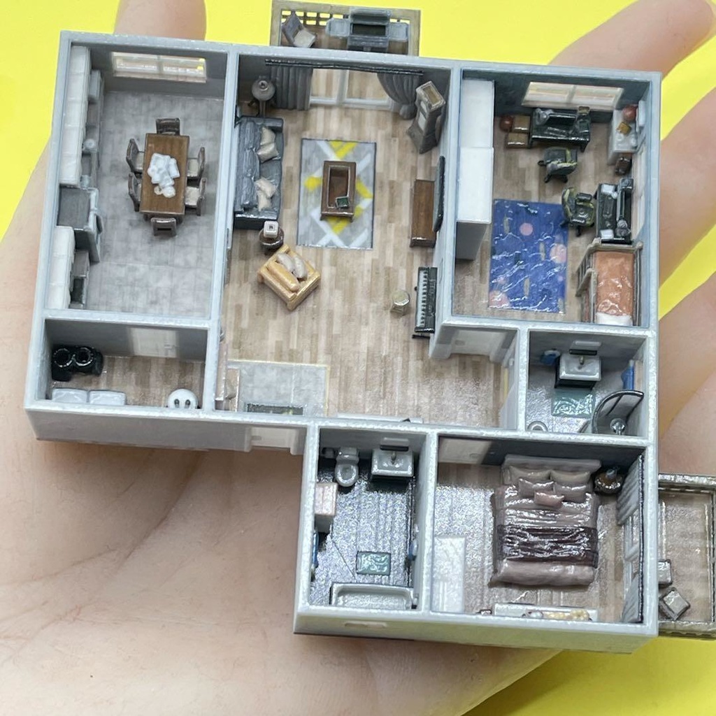 Nゲージ　住宅模型　マンション　住宅　家　ドールハウス　完成品　ミニチュア　ミニチュアイメージ
