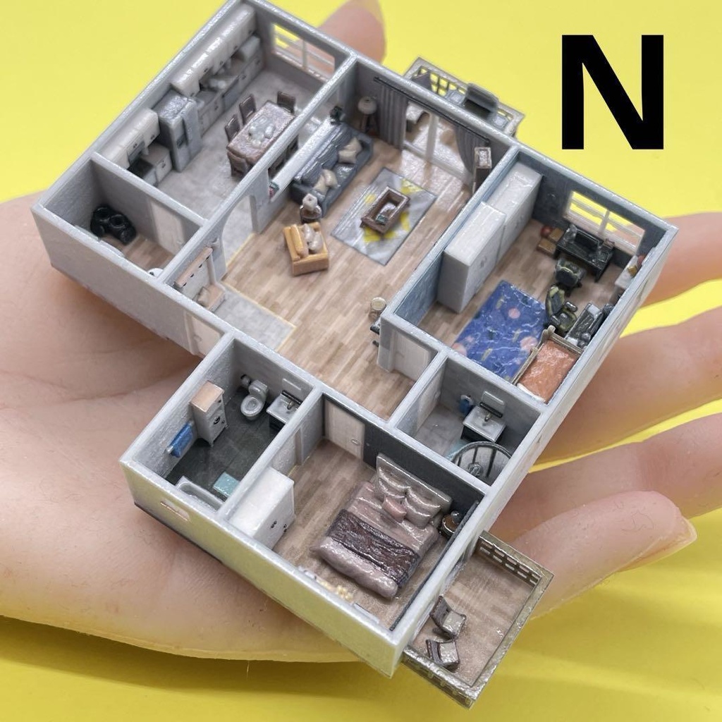 Nゲージ　住宅模型　マンション　住宅　家　ドールハウス　完成品　ミニチュア　ミニチュアイメージ