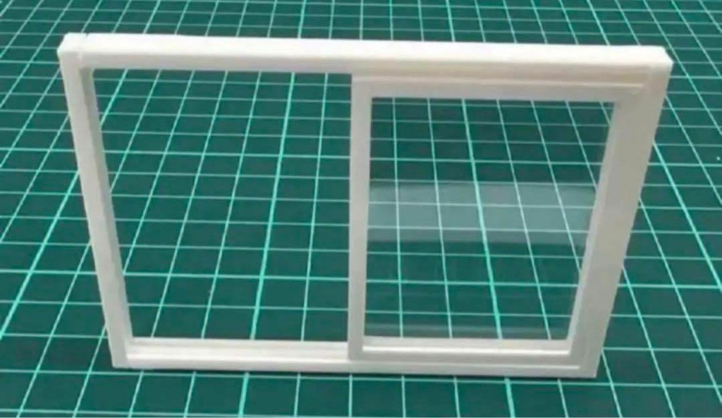 ミニチュア 窓 開閉 サッシ ドールハウスに 3D ミニチュアイメージ フィギュアに ジオラマに
