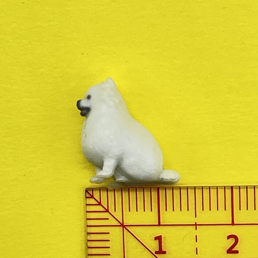 1/18 ポメラニアン 白バージョン 犬 ミニチュア フィギュア リアルフィギュア 完成品 3D ミニチュアイメージ