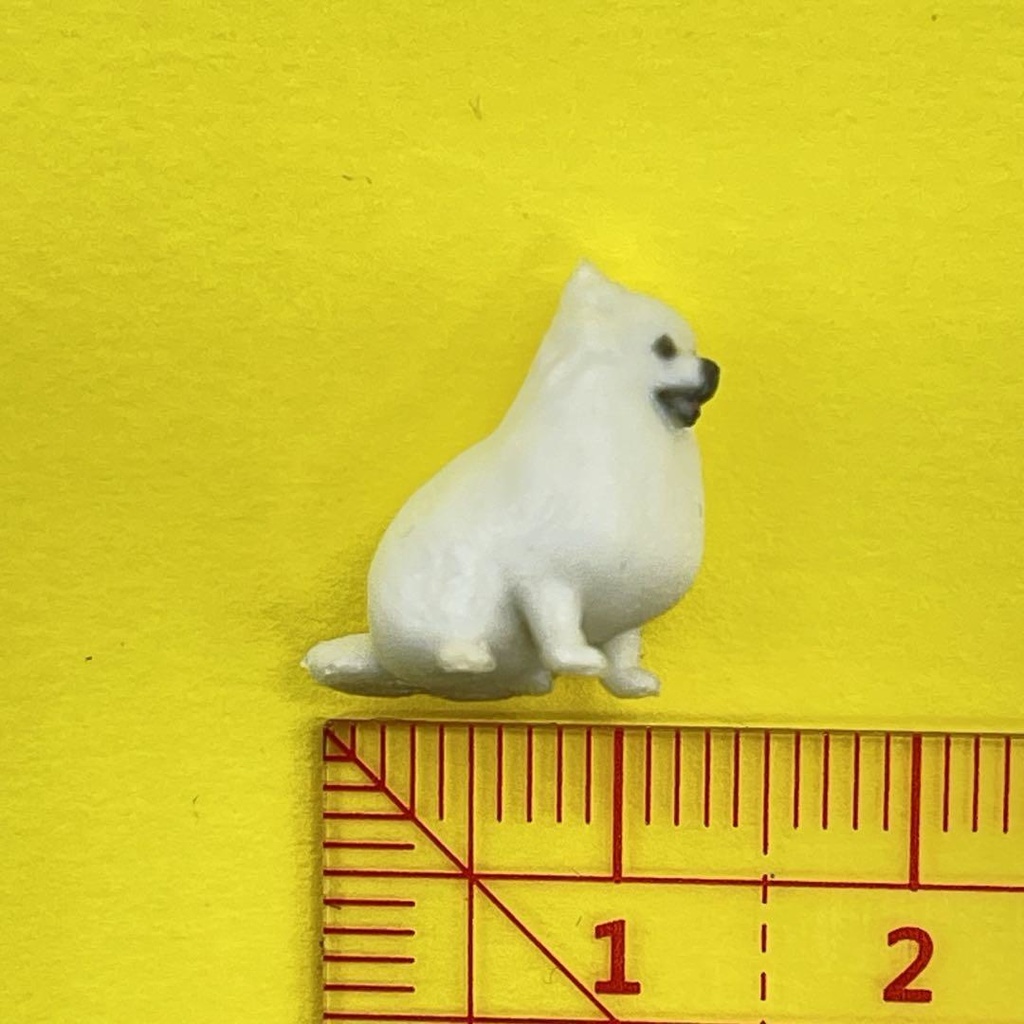 1/18 ポメラニアン 白バージョン 犬 ミニチュア フィギュア リアルフィギュア 完成品 3D ミニチュアイメージ