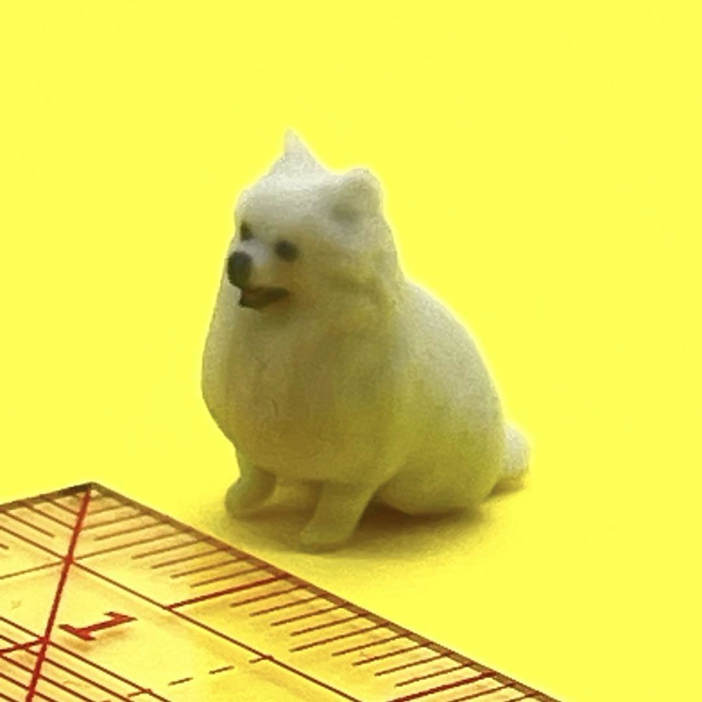 1/18 ポメラニアン 白バージョン 犬 ミニチュア フィギュア リアルフィギュア 完成品 3D ミニチュアイメージ