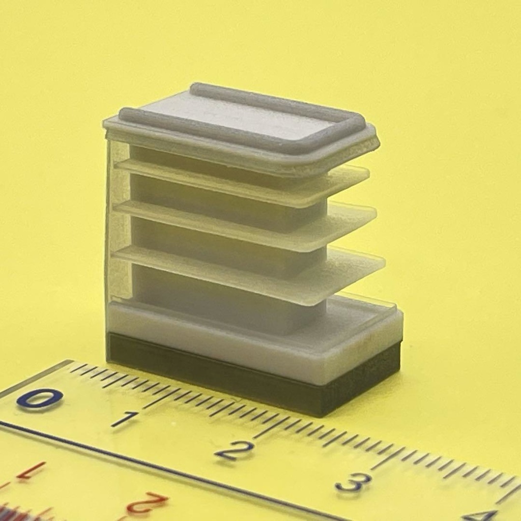 1/64 コンビニ デザート棚 ミニチュア フィギュアに ジオラマ 住宅模型 ミニカーに 3D ミニチュアイメージ 什器 完成品