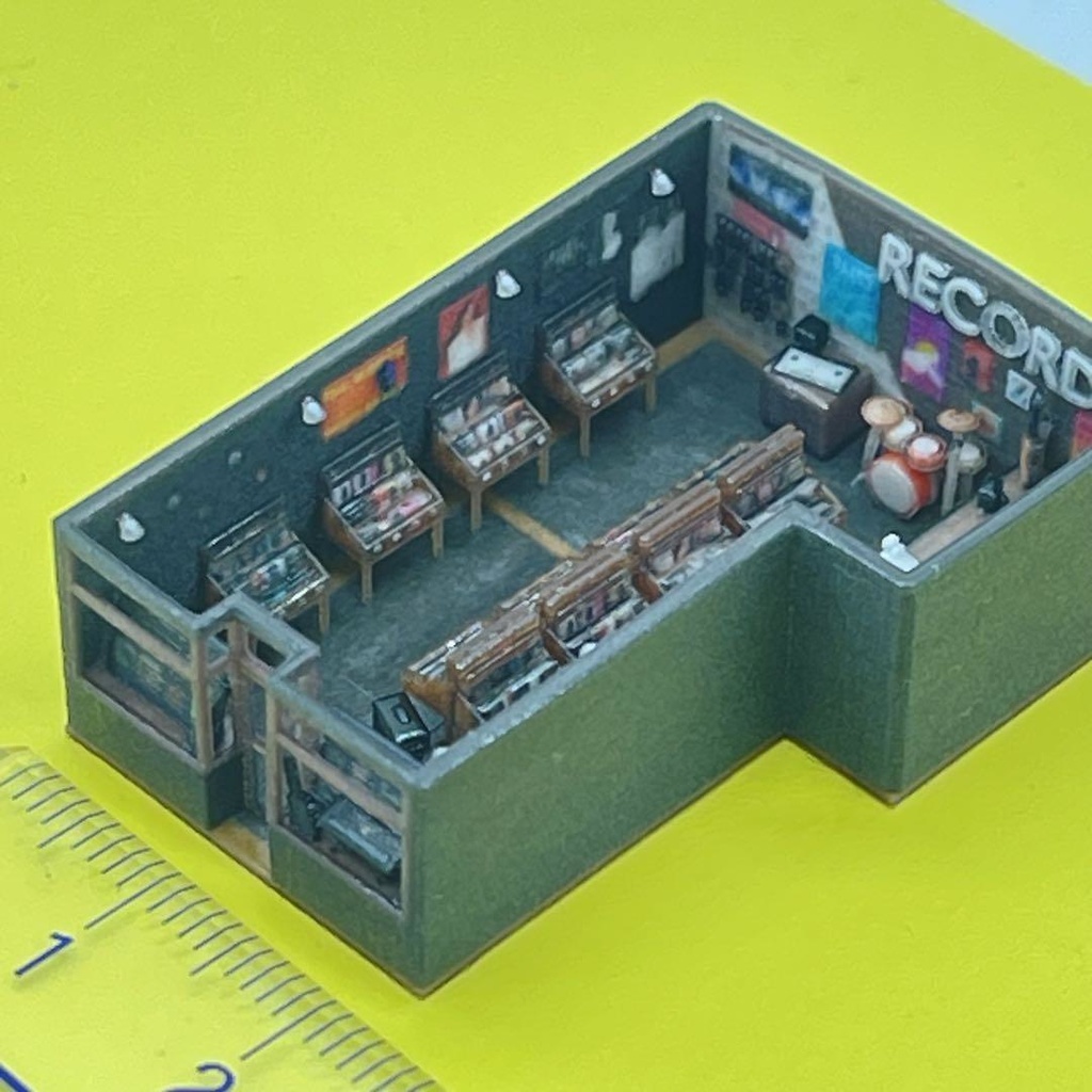 １/220 レコードショップ　ミニチュア　住宅模型　ジオラマ　完成品　ドールハウス　ミニチュアイメージ