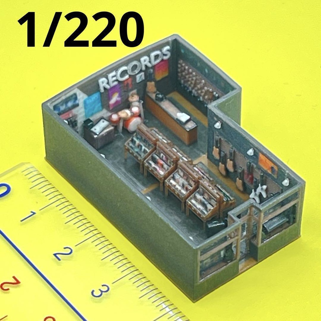 １/220 レコードショップ　ミニチュア　住宅模型　ジオラマ　完成品　ドールハウス　ミニチュアイメージ
