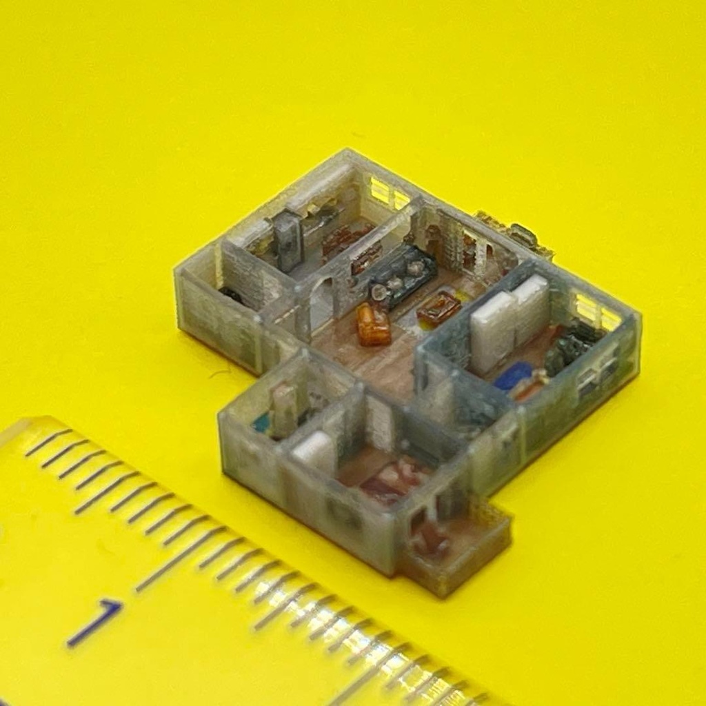 1/700 マンション ミニチュア ドールハウス 完成品 住宅模型 ジオラマ 3D ミニチュアイメージ