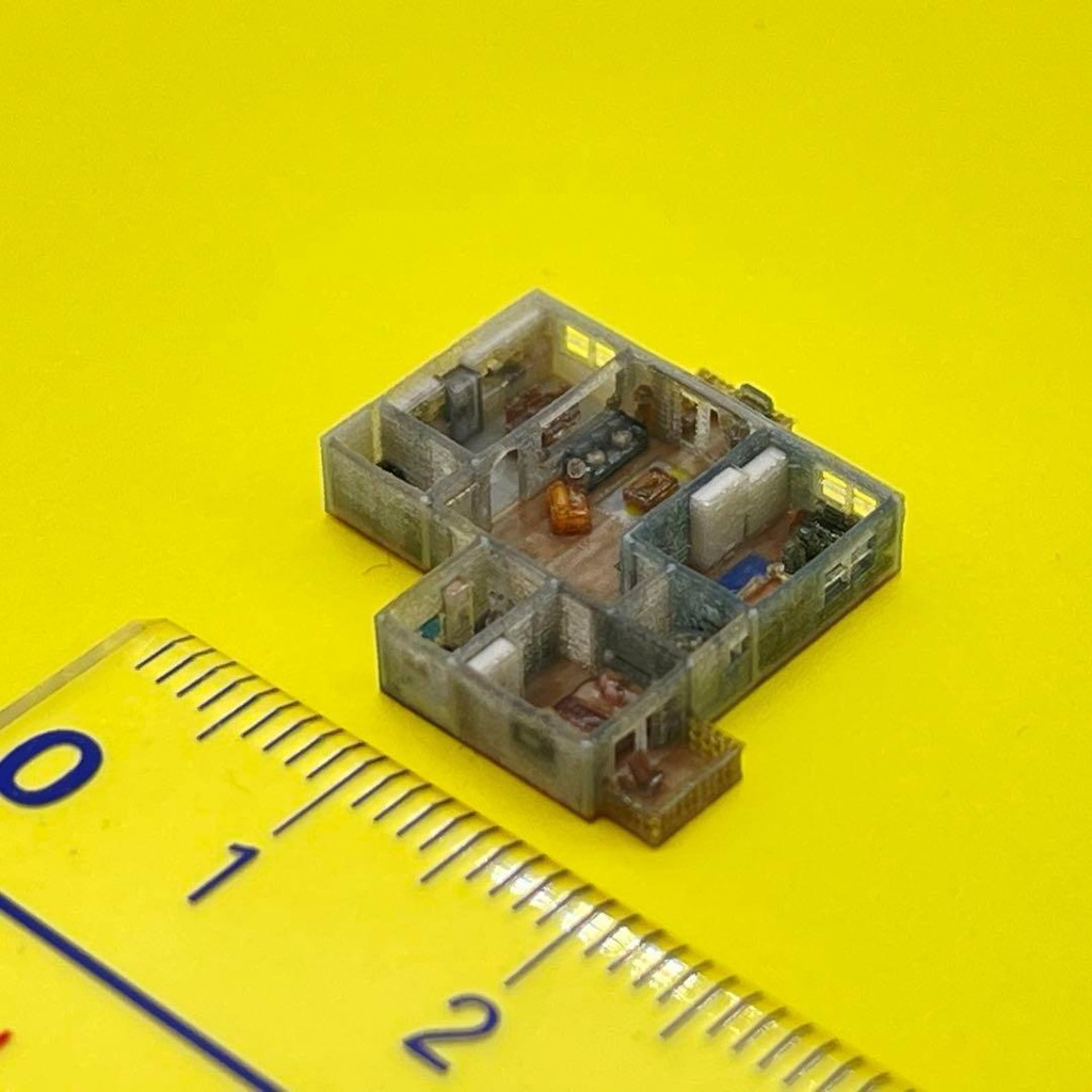 1/700 マンション ミニチュア ドールハウス 完成品 住宅模型 ジオラマ 3D ミニチュアイメージ