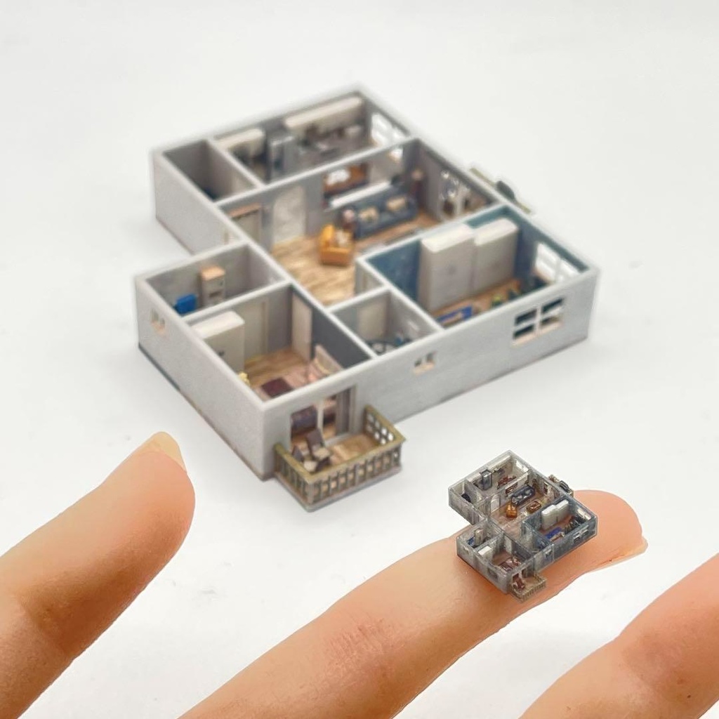 1/700 マンション ミニチュア ドールハウス 完成品 住宅模型 ジオラマ 3D ミニチュアイメージ