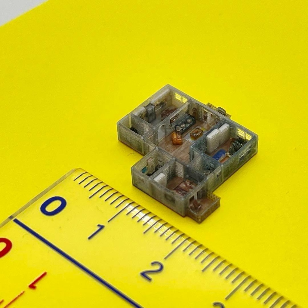 1/700 マンション ミニチュア ドールハウス 完成品 住宅模型 ジオラマ 3D ミニチュアイメージ