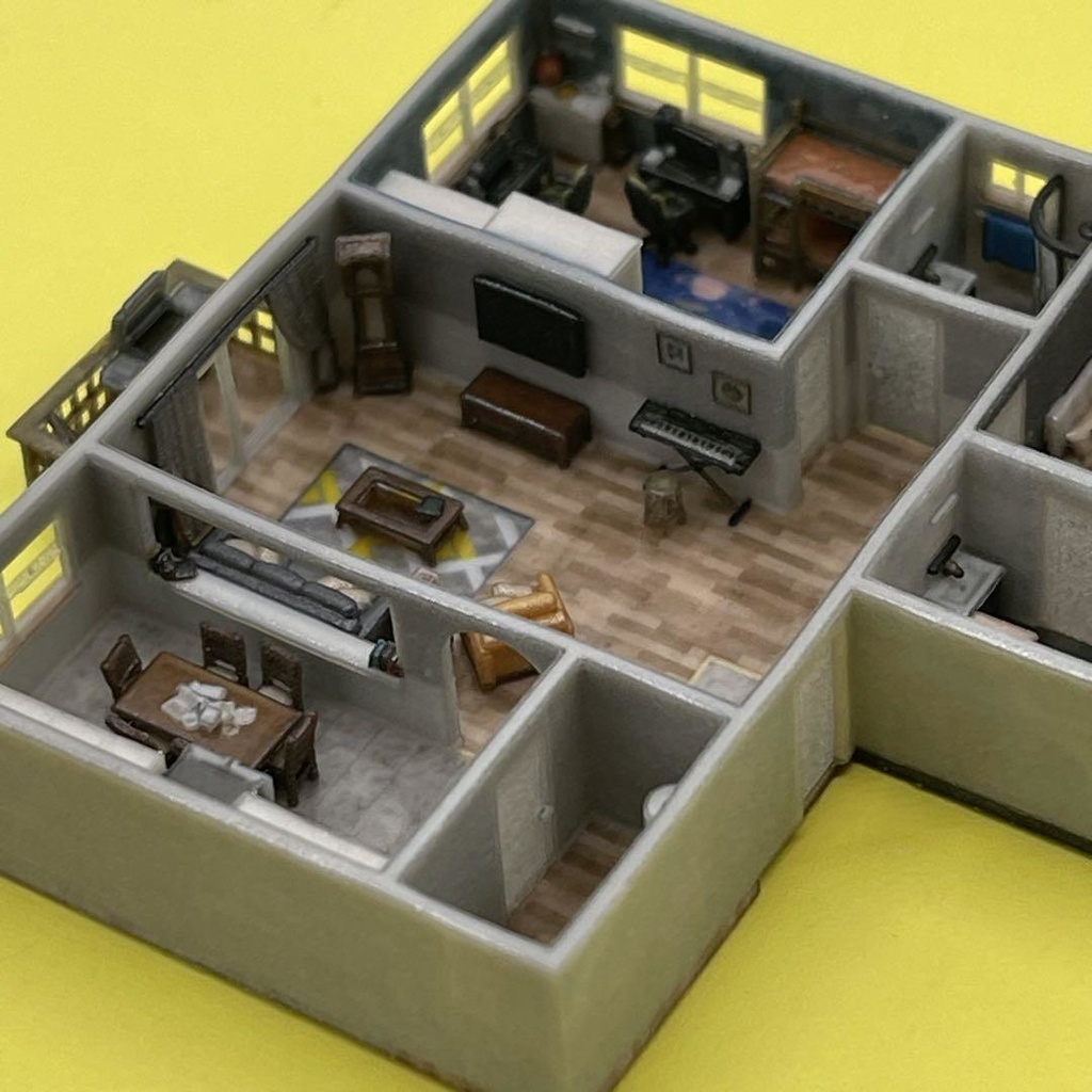 Zゲージ 1/220 マンション 住宅模型 建築模型 ドールハウス 完成品 3D ミニチュアイメージ