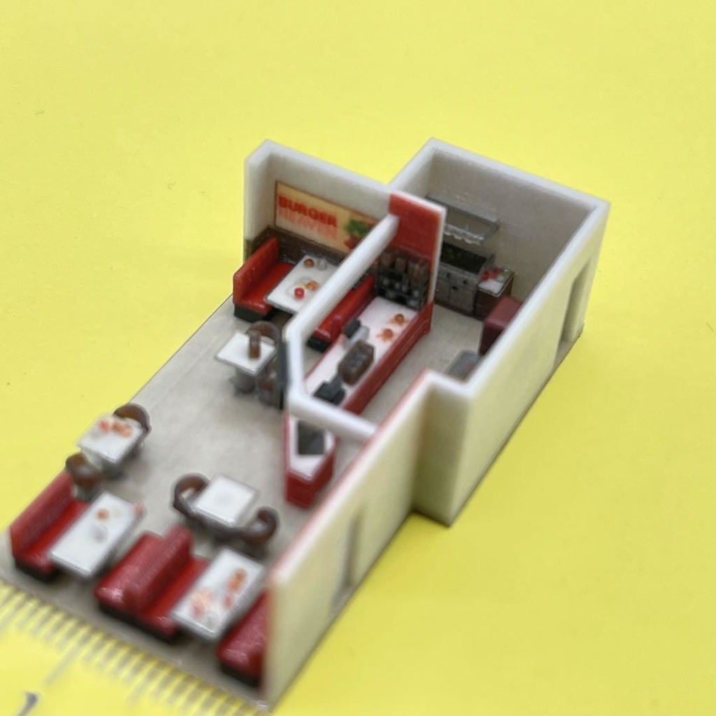 Zゲージ 1/220 ダイナー ミニチュア 住宅模型 ドールハウス 完成品 鉄道模型 ジオラマ レイアウト 3Dプリンター ミニチュアイメージ