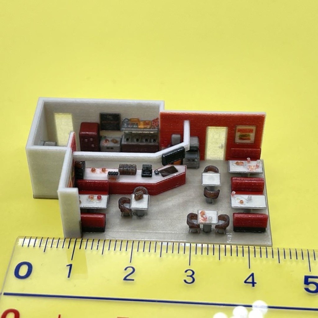 Zゲージ 1/220 ダイナー ミニチュア 住宅模型 ドールハウス 完成品 鉄道模型 ジオラマ レイアウト 3Dプリンター ミニチュアイメージ
