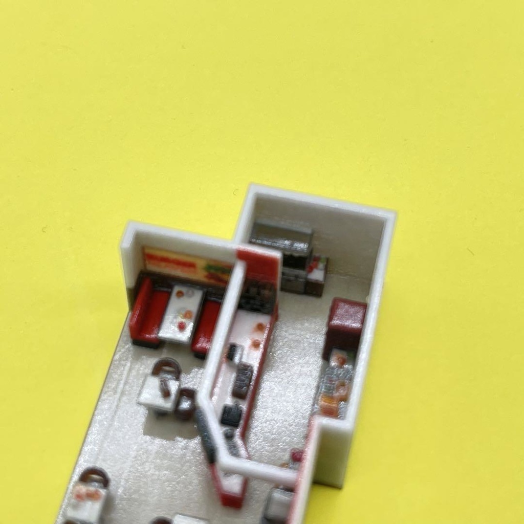 Zゲージ 1/220 ダイナー ミニチュア 住宅模型 ドールハウス 完成品 鉄道模型 ジオラマ レイアウト 3Dプリンター ミニチュアイメージ