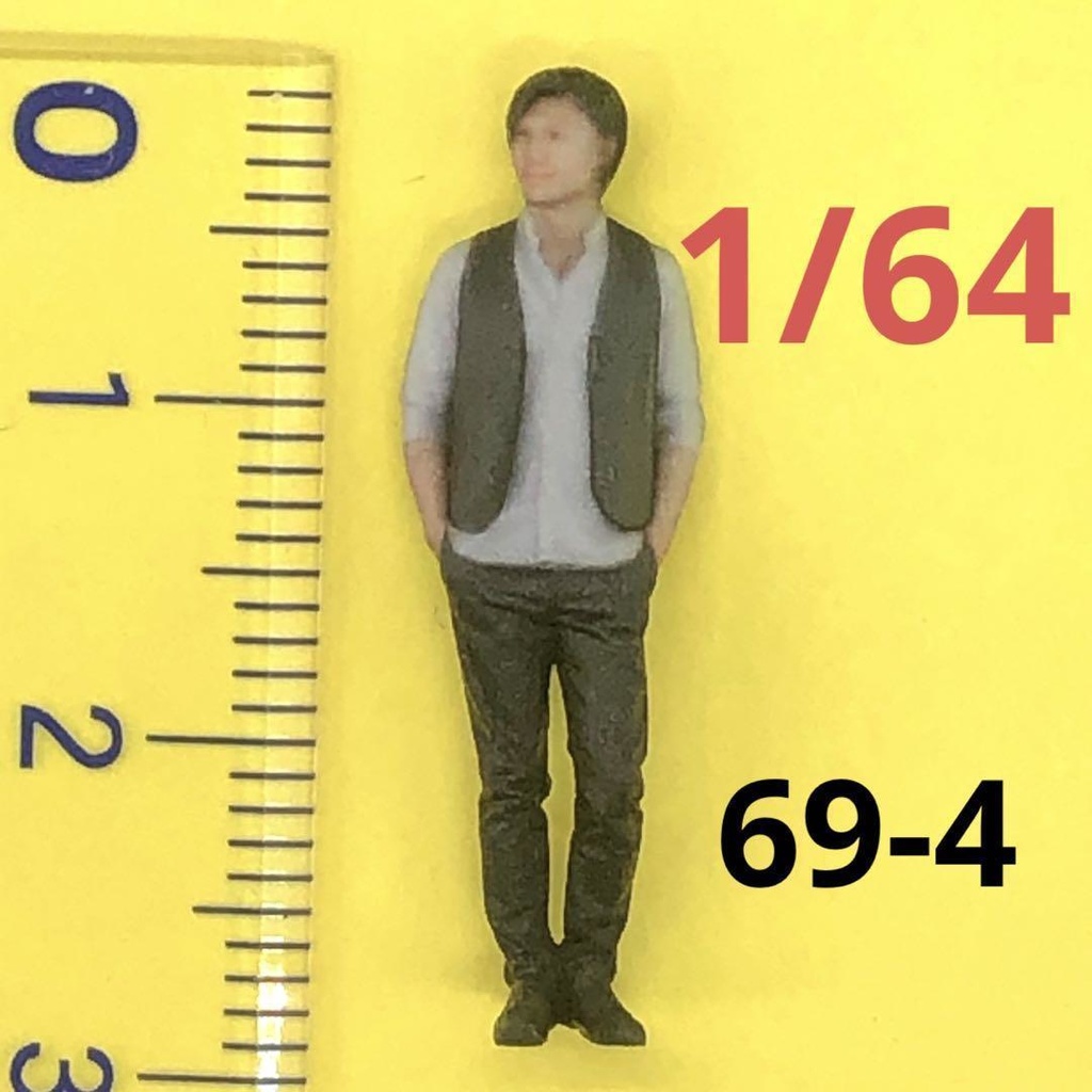1/64 69-4 男性　フィギュア　リアルフィギュア　完成品　ミニチュア　ジオラマに　ミニカーに　３Dフィギュア　ミニチュアイメージ