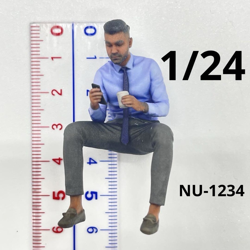 1/24 NU-1234 男性 フィギュア リアルフィギュア ミニチュアイメージ ミニカーに ドールハウスに 3Dフィギュア ミニチュア