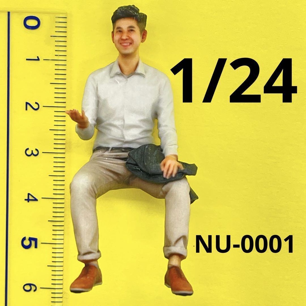 1/24 NU-0001 フィギュア　男性　リアルフィギュア　完成品　ミニカーに　ジオラマに　３Ｄフィギュア　ミニチュアイメージ　ドールハウスに
