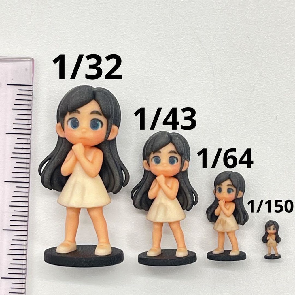 1/32 1/43 1/64 1/150 3DA-FIG-001 フィギュア4体 リアルフィギュア 完成品 ミニチュア 3D ミニチュアイメージ
