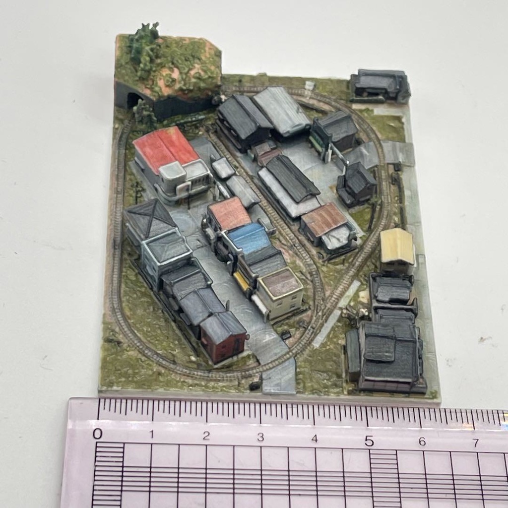 1/1060 ミニミニ　鉄道模型　　ジオラマ　レイアウト　ドールハウスに　昭和レトロ　３D 