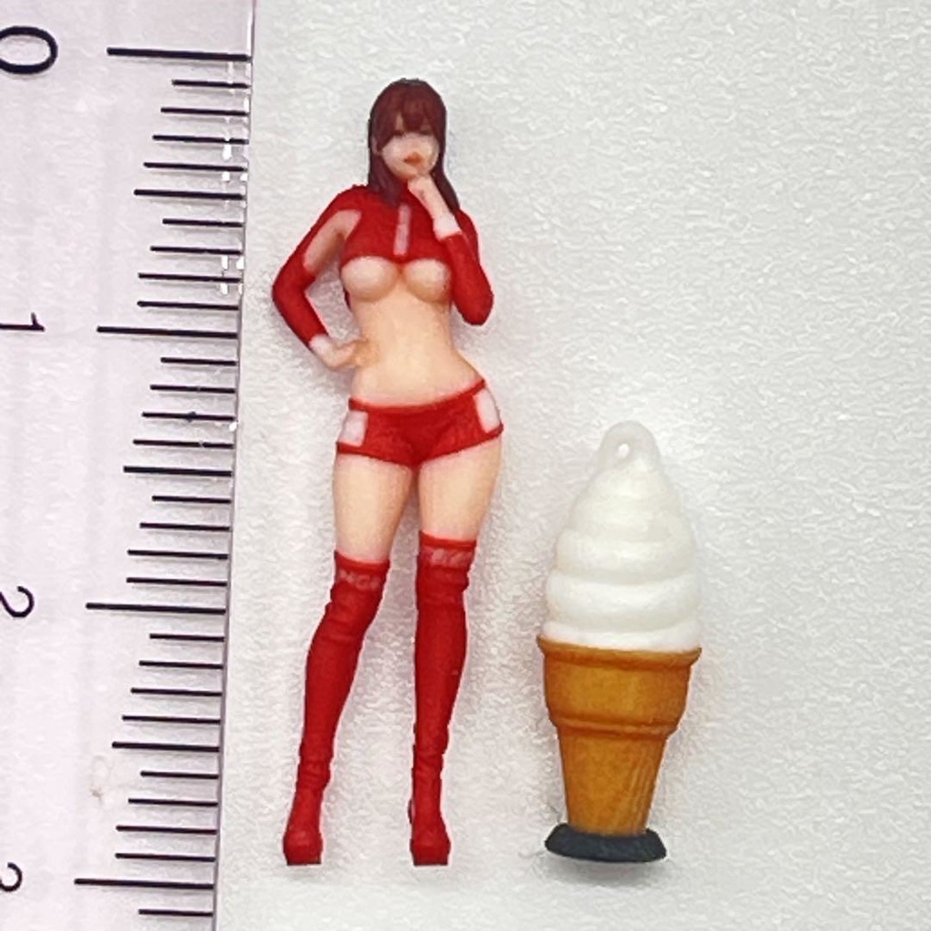 1/64 ソフトクリーム看板 ミニチュア フィギュアに ジオラマ ミニカーに 住宅模型に 3D ミニチュアイメージ