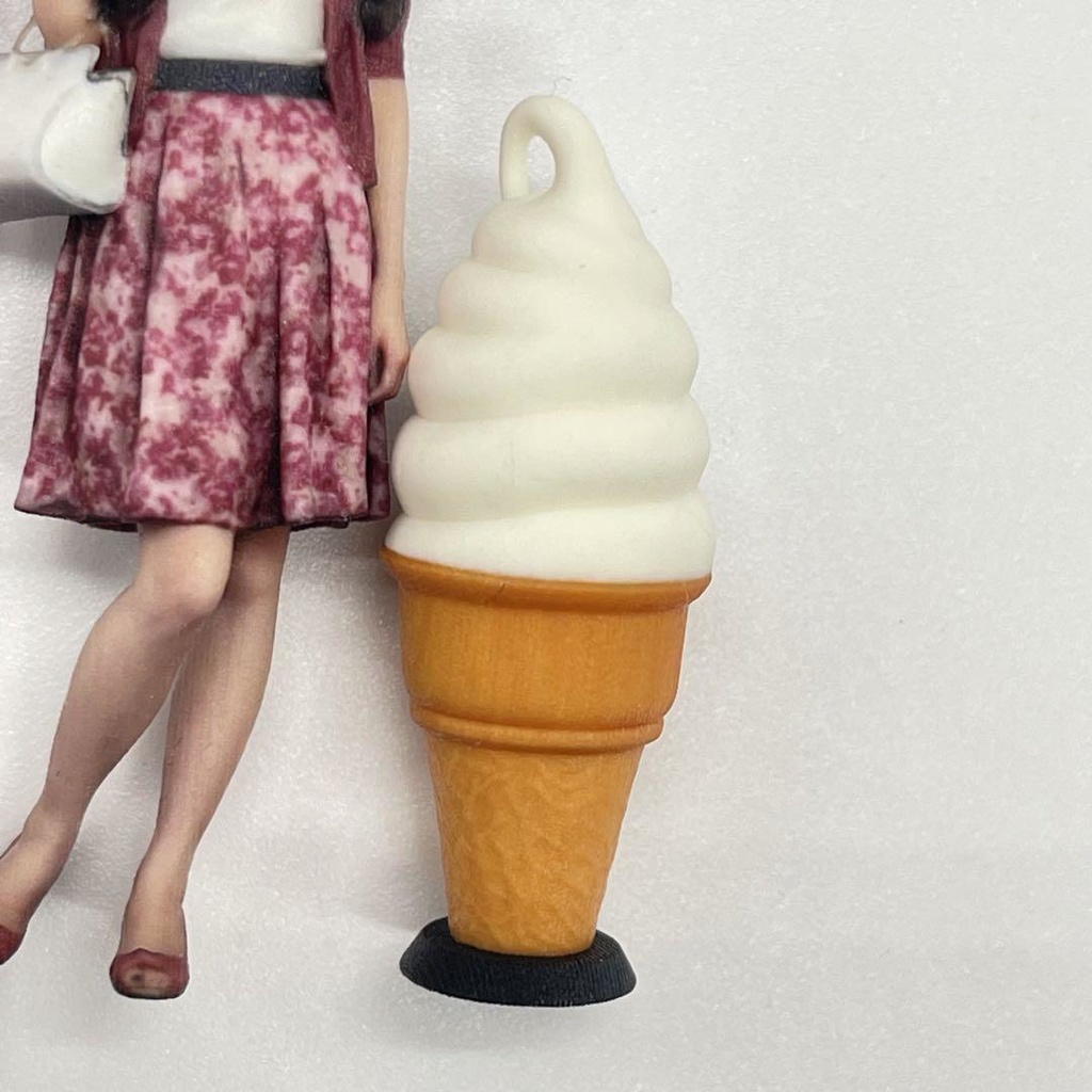 1/24 ソフトクリーム看板 ミニチュア フィギュアに ジオラマに ドールハウスに ミニチュアイメージ