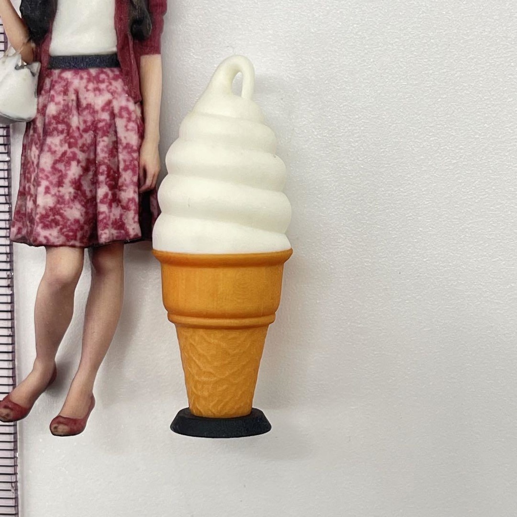 1/24 ソフトクリーム看板 ミニチュア フィギュアに ジオラマに ドールハウスに ミニチュアイメージ