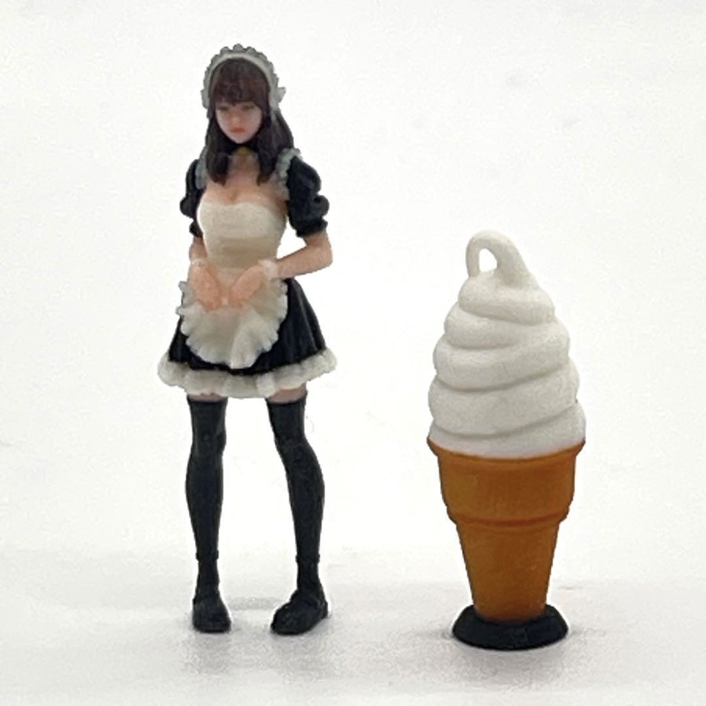 1/43 ソフトクリーム看板 ミニチュア フィギュア ミニカーに ジオラマに 3D 完成品 ミニチュアイメージ