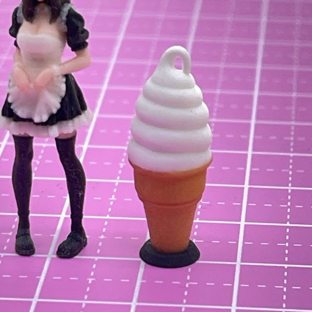 1/43 ソフトクリーム看板 ミニチュア フィギュア ミニカーに ジオラマに 3D 完成品 ミニチュアイメージ