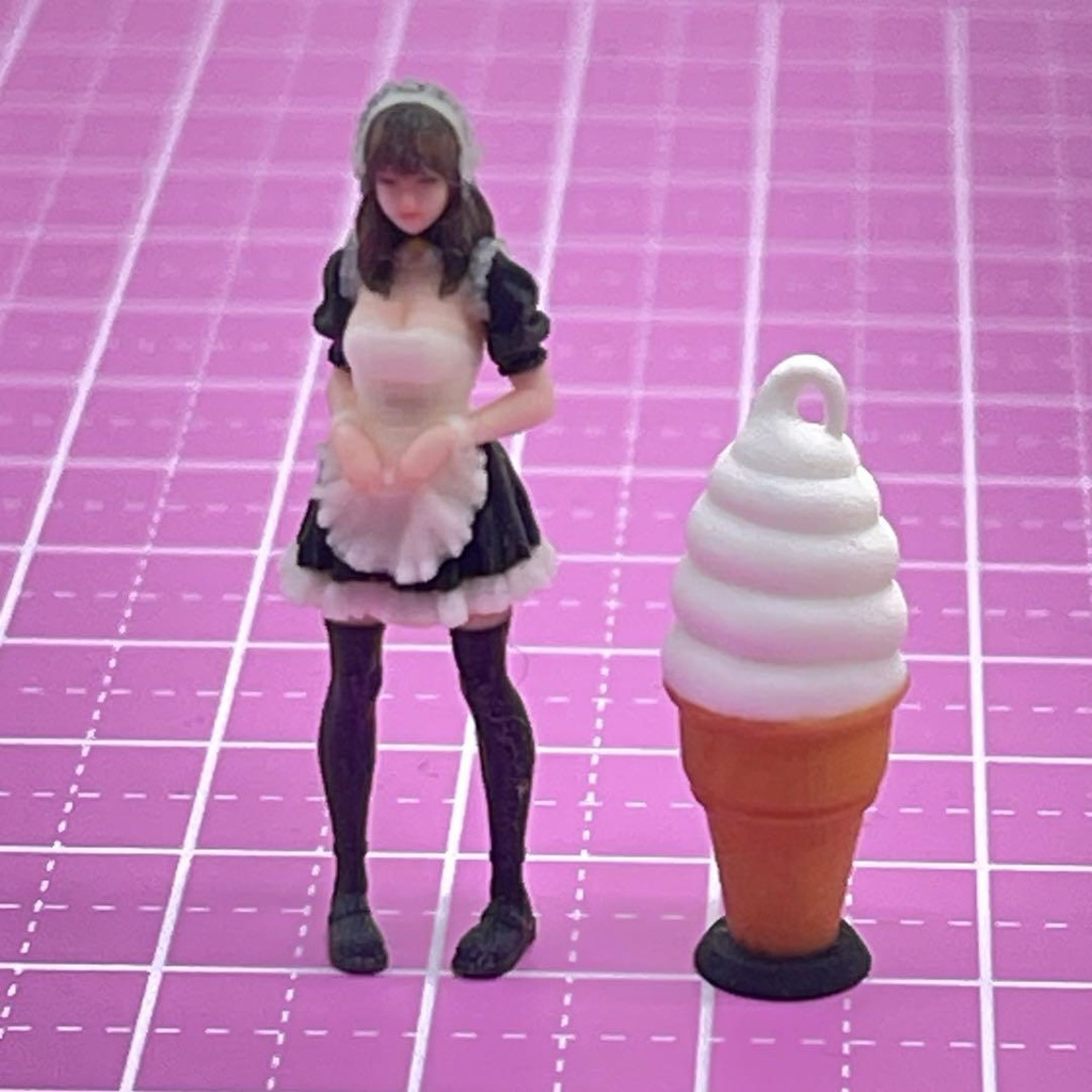 1/43 ソフトクリーム看板 ミニチュア フィギュア ミニカーに ジオラマに 3D 完成品 ミニチュアイメージ