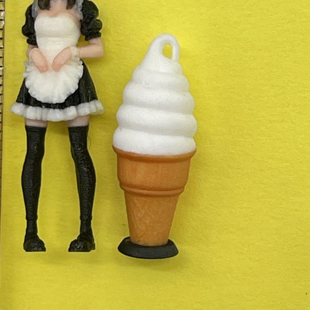 1/43 ソフトクリーム看板 ミニチュア フィギュア ミニカーに ジオラマに 3D 完成品 ミニチュアイメージ