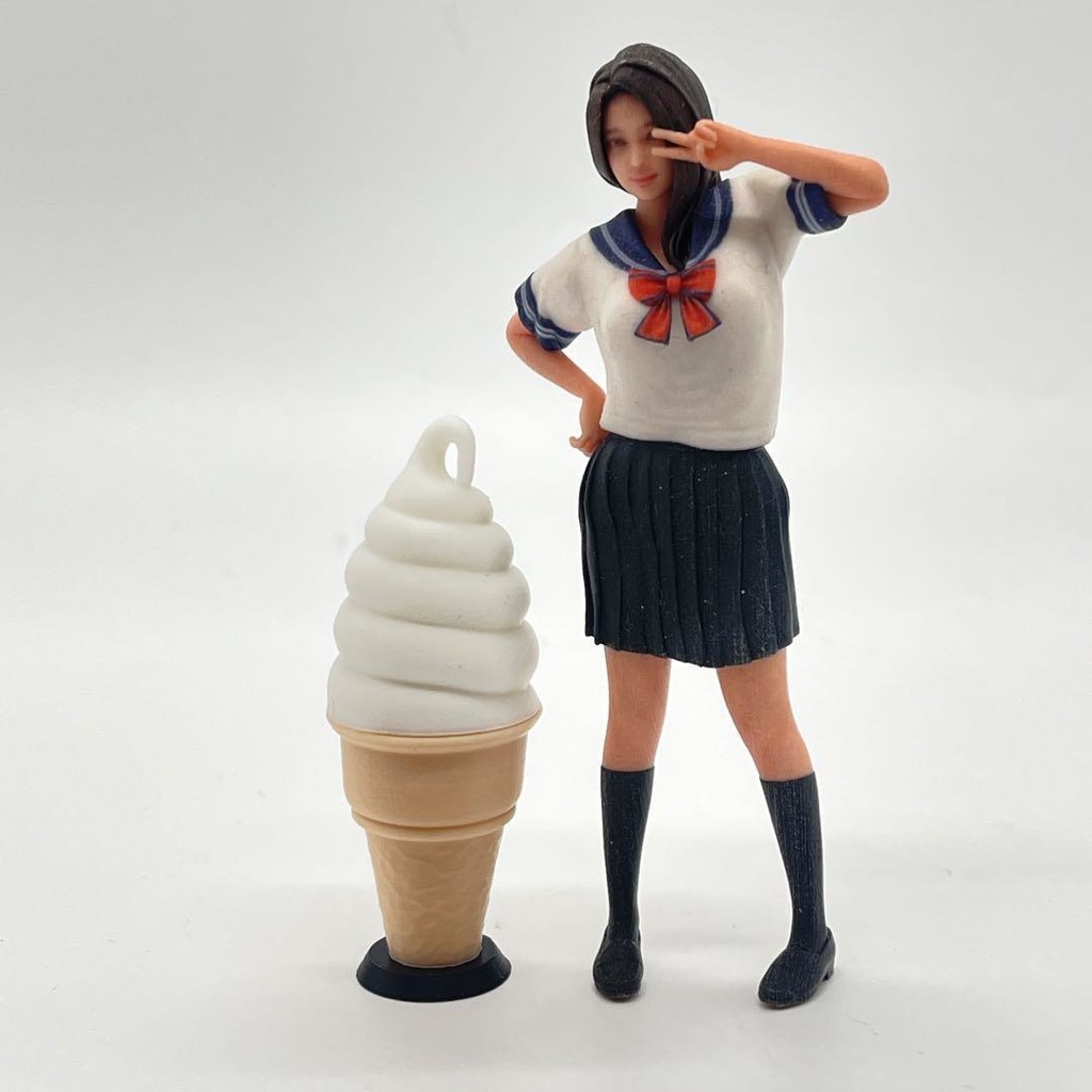 1/18 ソフトクリーム看板 ミニチュア 完成品 ドールハウスに ミニチュアイメージ 3D ジオラマに ミニカーに