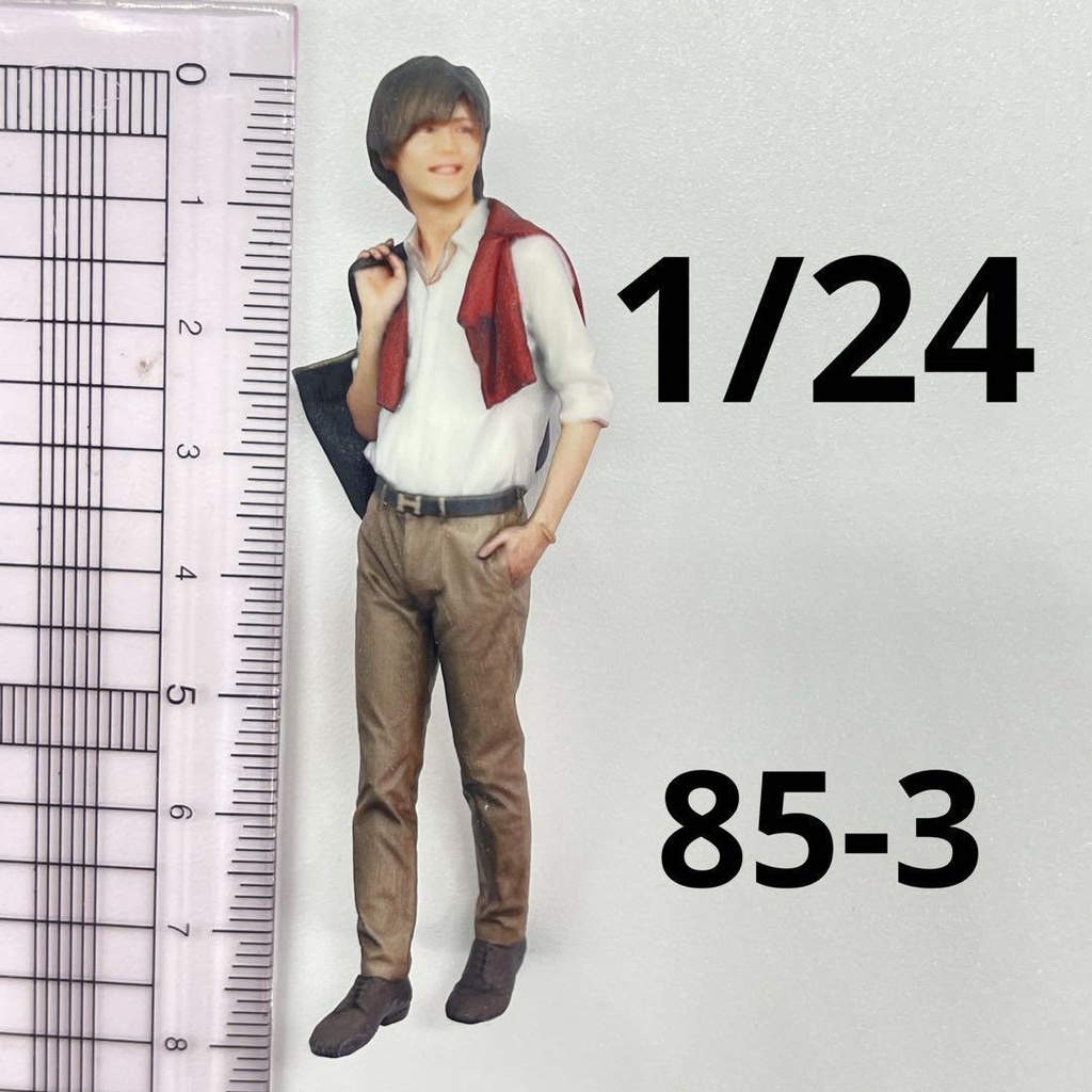1/24 85-3 男性 フィギュア リアルフィギュア 完成品 ドールハウスに ミニカーに ジオラマに 3Dフィギュア ミニチュアイメージ