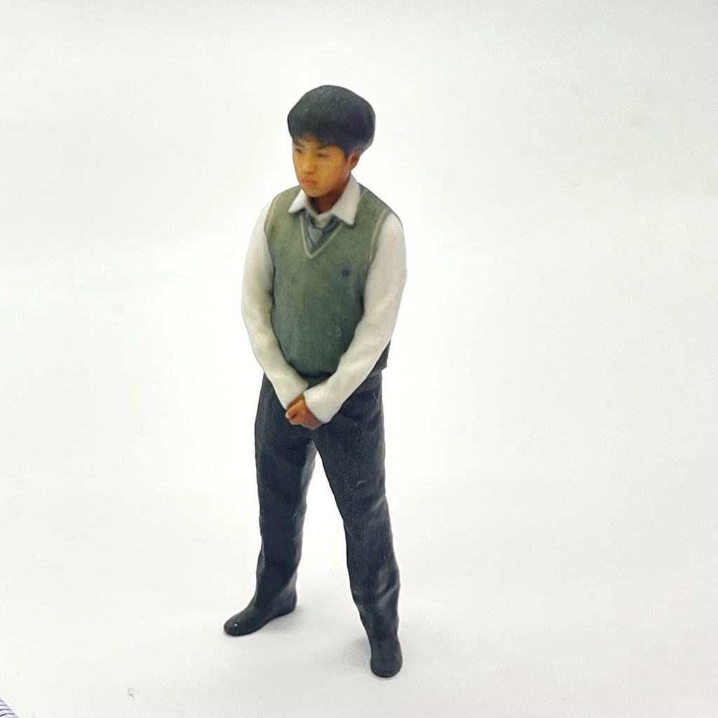 1/24 フィギュア リアルフィギュア 学生 完成品 制服姿 ミニチュアイメージ ミニカー ジオラマに ミニチュアイメージ