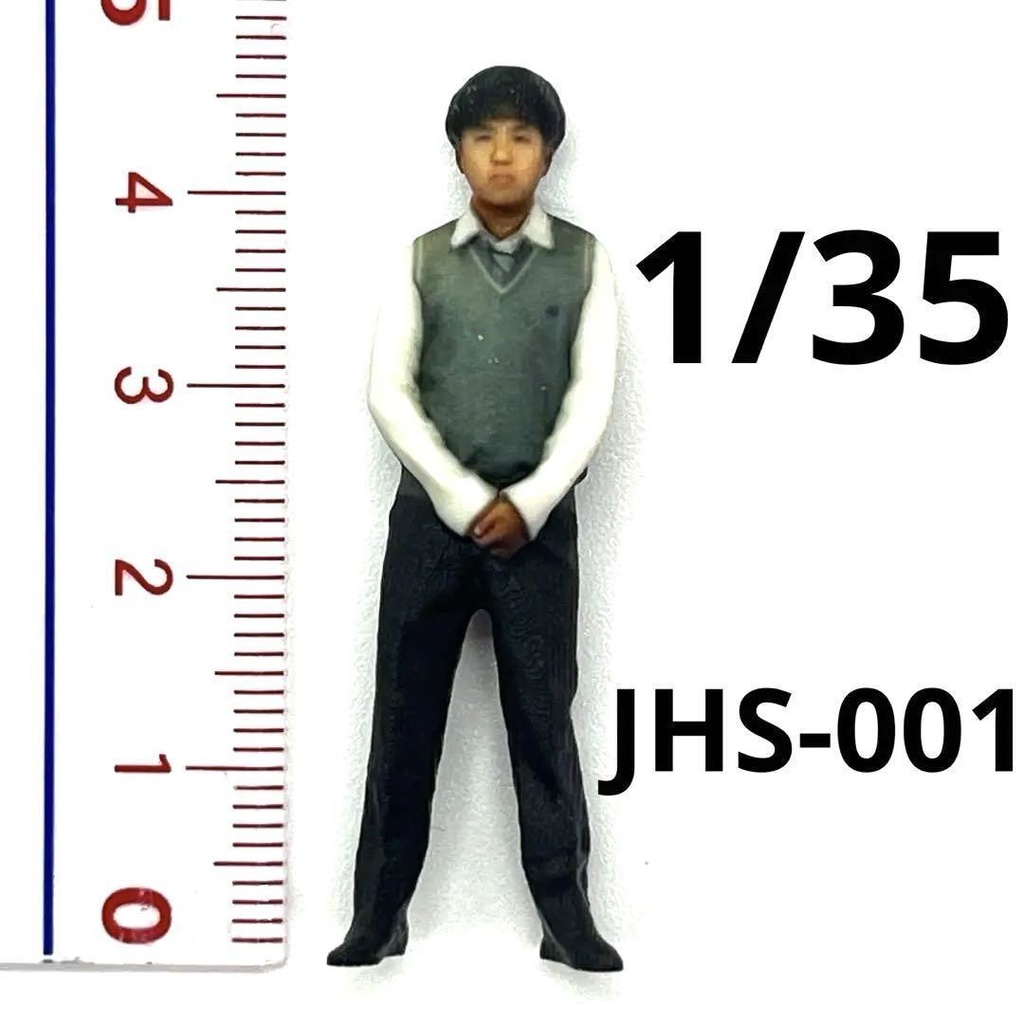 1/35 JHS-001 高校生　フィギュア　リアルフィギュア　完成品　ミニチュアイメージ　ミニカーに　ジオラマに　ミニチュア