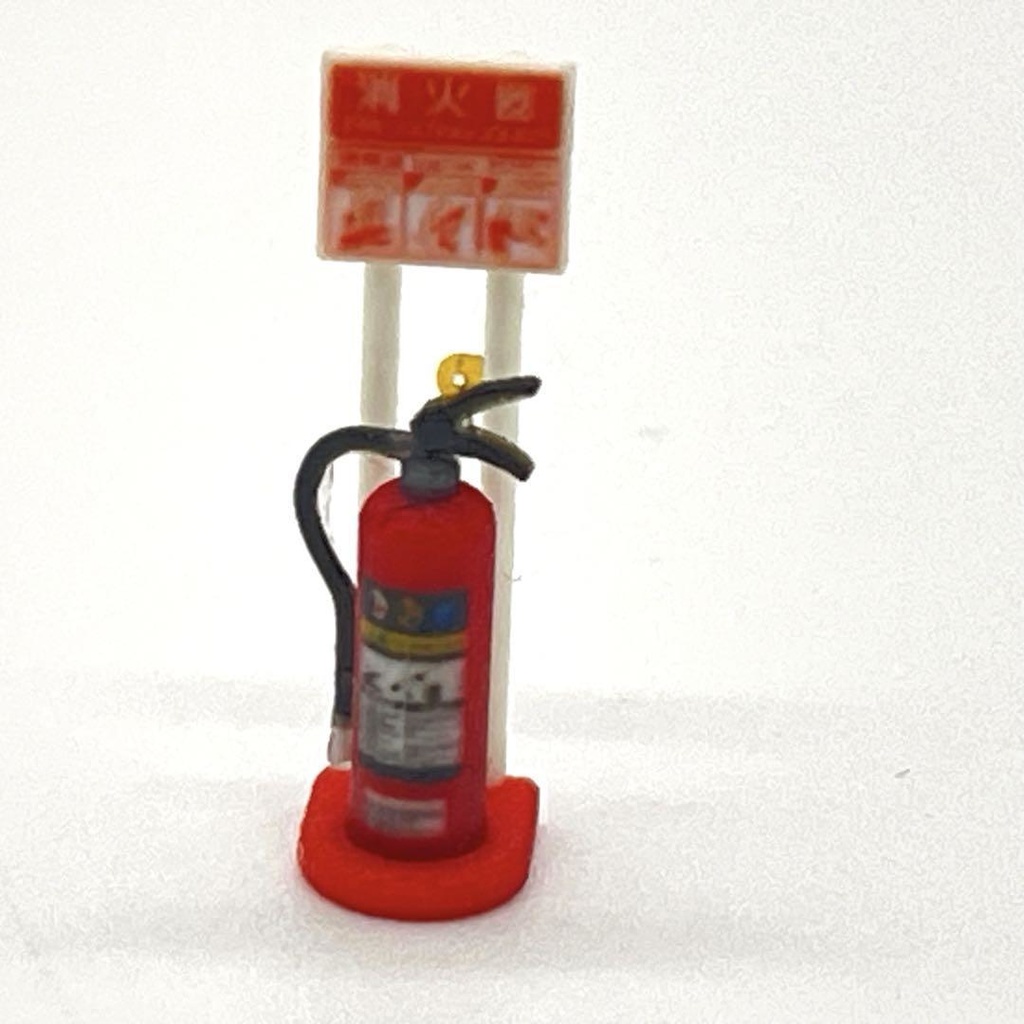1/43 消火器とスタンド ミニチュア ジオラマに 3D ミニチュアイメージ ミニカーに 住宅模型に