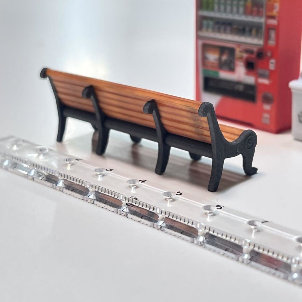 1/43 ミニチュア 自販機 空き缶入れ ベンチ 飲み物立体 立体自販機 ジオラマ ミニカーに 住宅模型 ミニチュアイメージ 3D