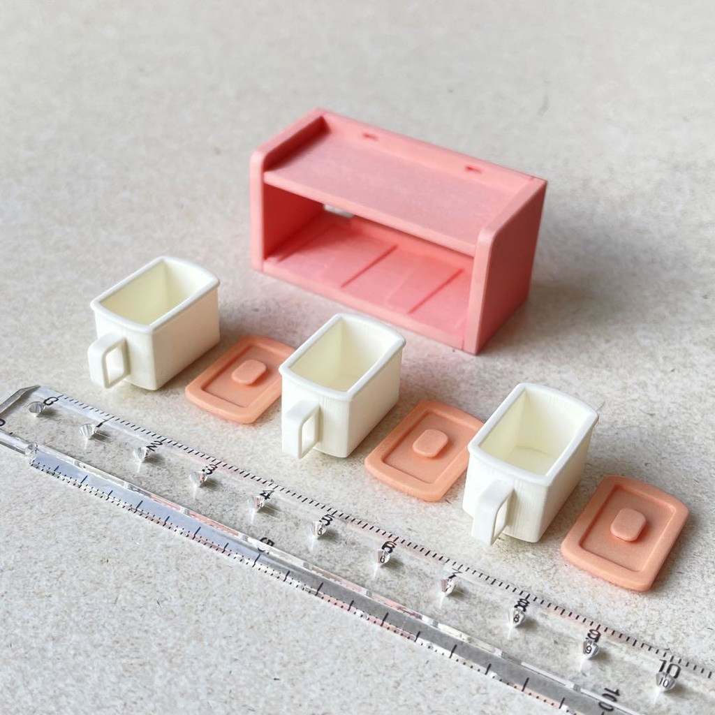 ミニチュア 昭和レトロな調味料入れ ドールハウスに ミニチュアイメージ リカちゃんに ブライスに フィギュア 3D