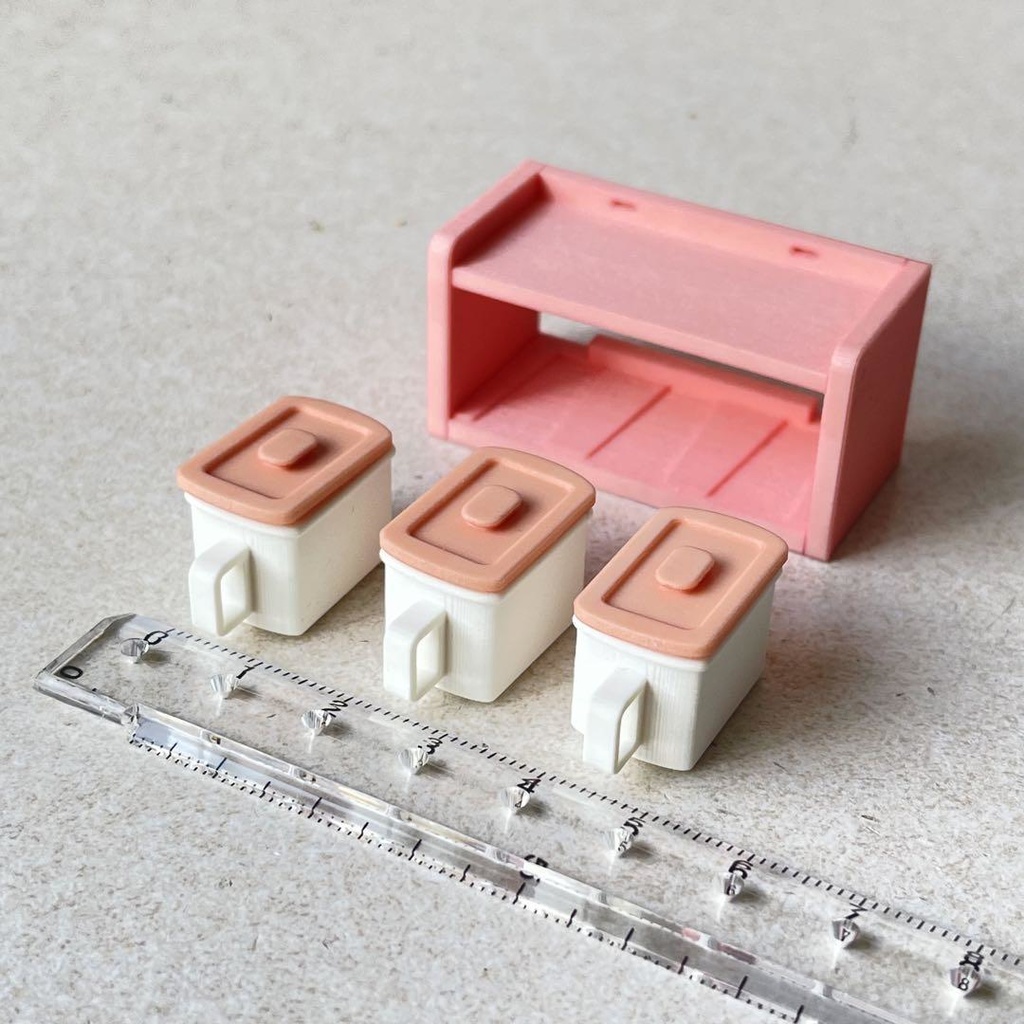 ミニチュア 昭和レトロな調味料入れ ドールハウスに ミニチュアイメージ リカちゃんに ブライスに フィギュア 3D