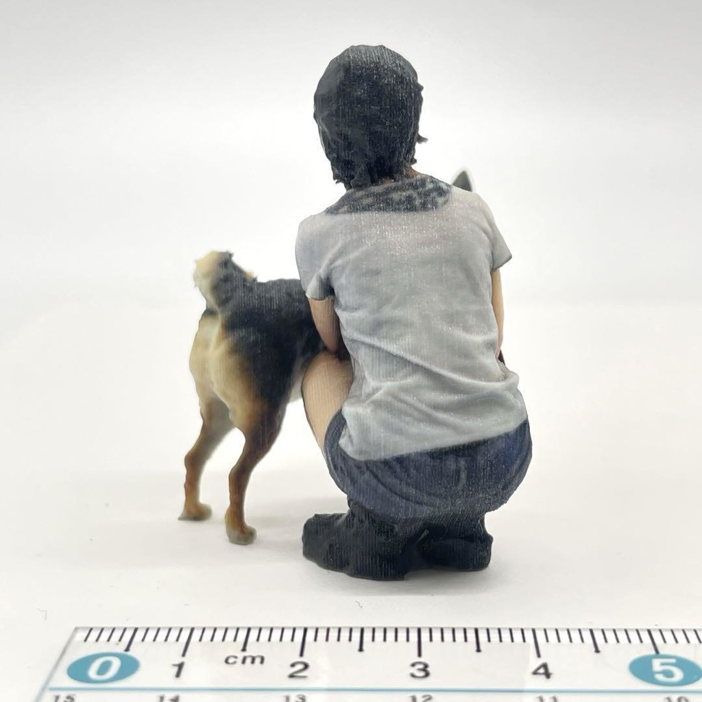1/18 犬と女の子 フィギュア 完成品 リアルフィギュア ミニチュアイメージ ペットフィギュア 3Dフィギュア ミニチュア