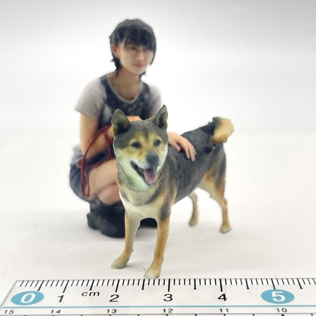 1/18 犬と女の子 フィギュア 完成品 リアルフィギュア ミニチュアイメージ ペットフィギュア 3Dフィギュア ミニチュア