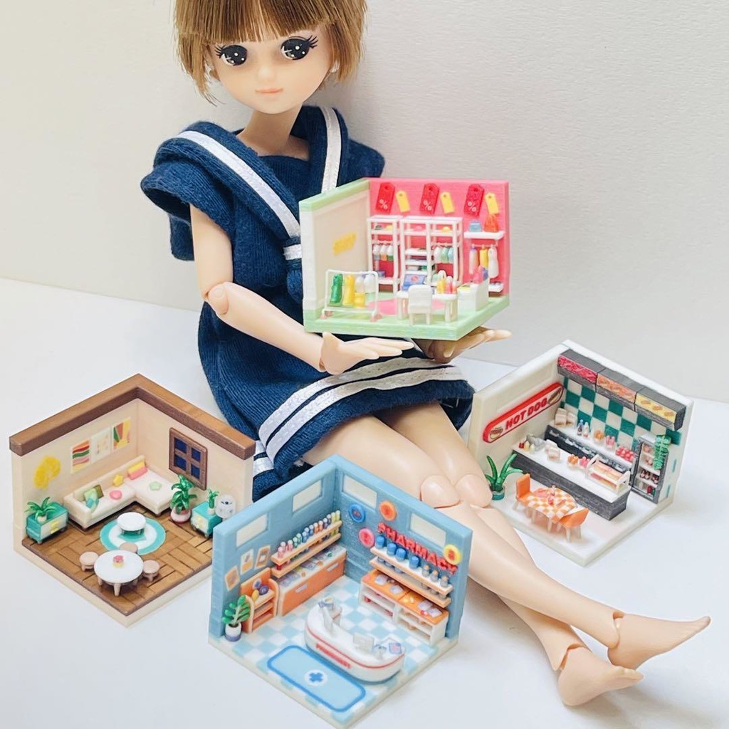 ミニチュア ドールハウス リカちゃんに 住宅模型 フィギュア 1/64にも 完成品 リアルフィギュアに ミニチュアイメージ