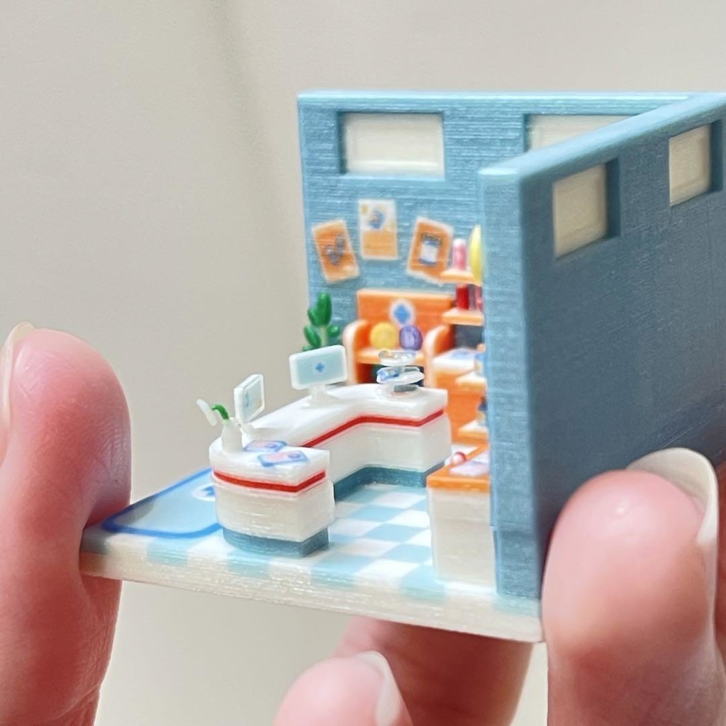 ミニチュア ミニミニドールハウス ドールハウス 住宅模型 薬局 HOゲージ 完成品 ジオラマ フィギュアに 3D ミニチュアイメージ