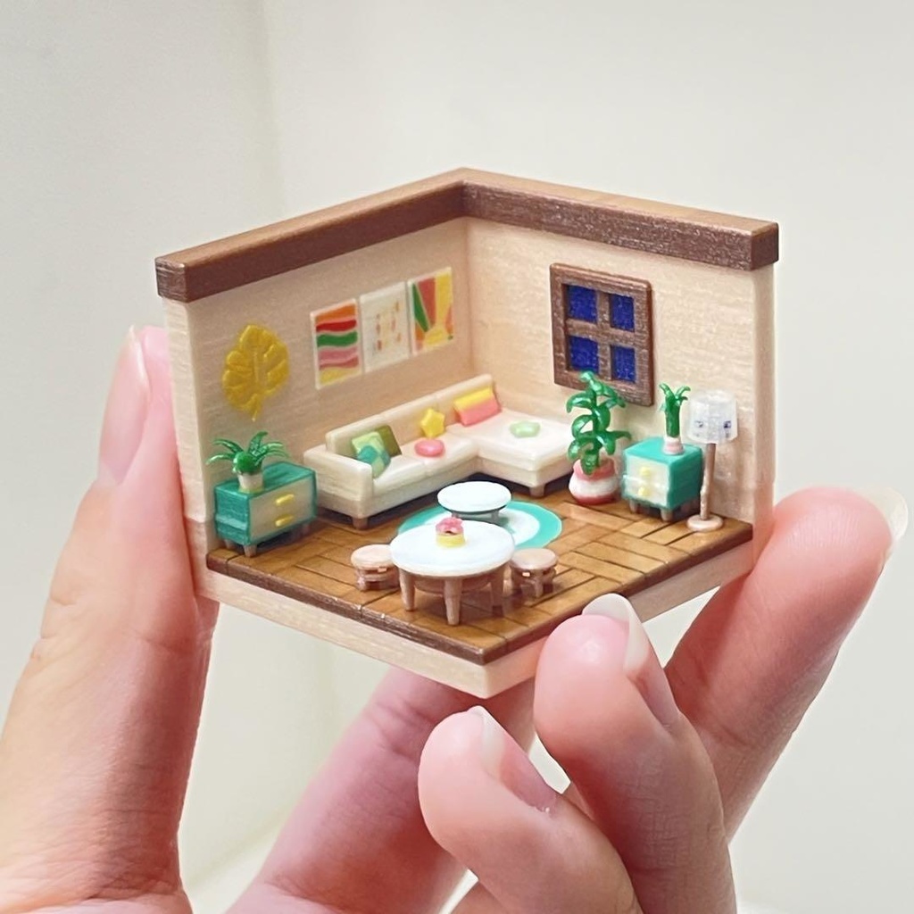 ミニチュア ドールハウス ミニミニドールハウス HOゲージ 住宅模型 リビング ミニチュアハウス 3D ミニチュアイメージ ジオラマ