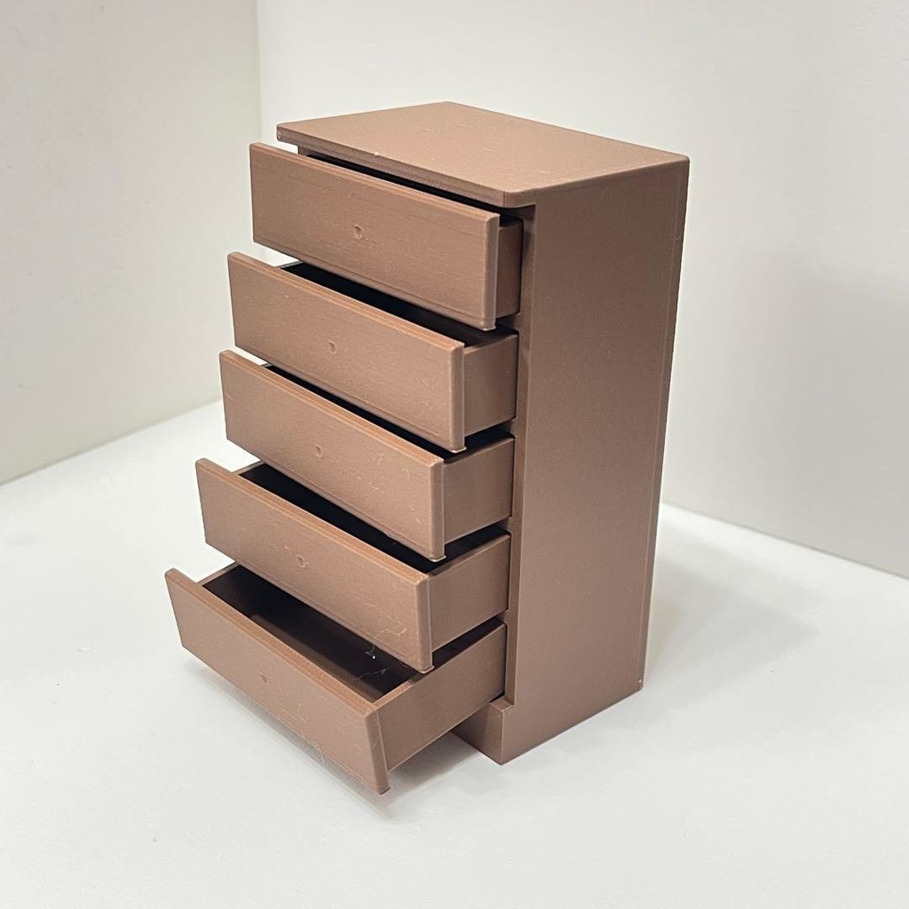 ミニチュア タンス 家具 ドールハウスに リーメントに 1/10 1/12などに ミニチュアイメージ 3D